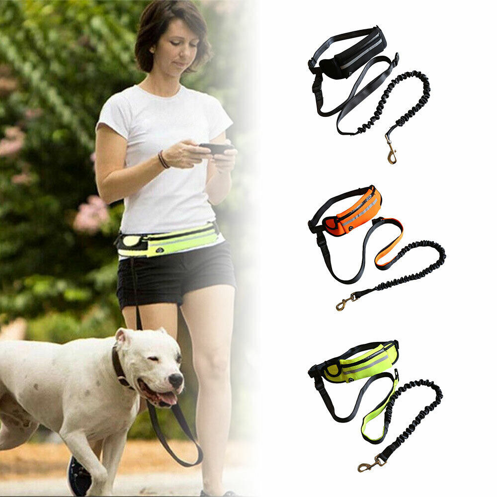 Waitst Leads Adjustable Hands Free Leash Dog Lead With Waist Belt For Jogging ...