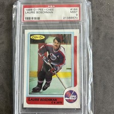 1986 - 1987 O-Pee-Chee - #184 Laurie Boschman PSA 9 Mint