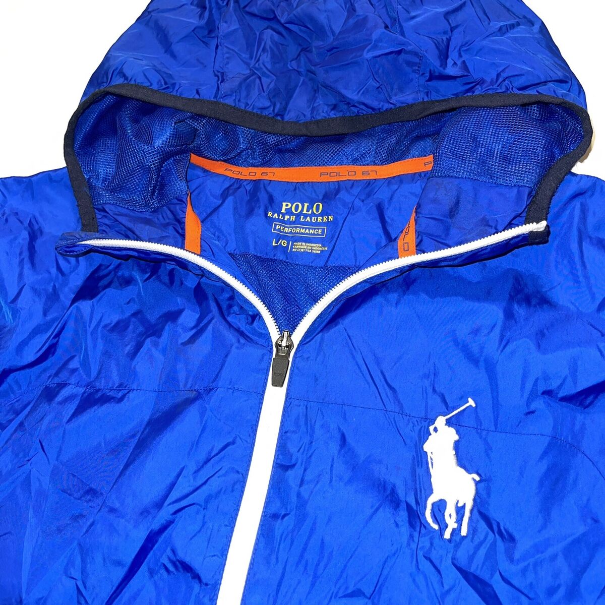 POLO RALPH LAUREN RL67 Big Pony Blue Windbreaker Jacket Mens POLO RALPH LAUREN RL67 Big Pony Blue Windbreaker Jacket Mens