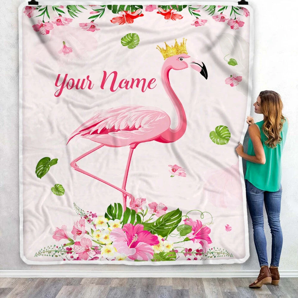 Personalized Flamingo Birthday Custom Flower Blanket For Kid Daughter Niece - Image 3 of 4