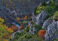 Landscape gorge river fall mountains canyon cliff trees Custom Gaming Mat Desk