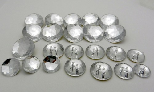 Lot VTG Sew On Shank Flat Bright Crystal Crafts Decoration Rhinestone Buttons - Picture 8 of 8