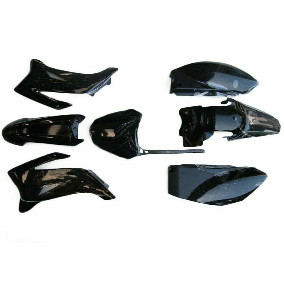 BLACK YAMAHA TTR 110 PLASTICS KIT Fit 110 125 140 150 CC ATOMIK PITPRO black-yamaha-ttr-110-plastics-kit-fit-110-125-140-150-cc-atomik-pitpro