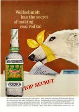 1959 Wolfhound Baron Wolfschmidt Vodka Top Secret Dossier Files Folder Print Ad