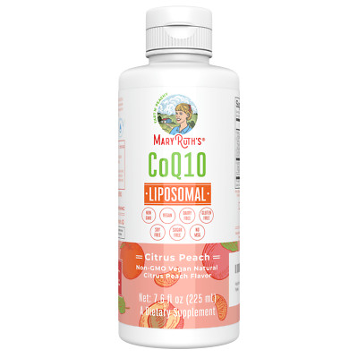 Mary Ruth's CoQ10 Liposomal Citrus Peach Vegan 7.6oz 30 Day Supply MSRP $30