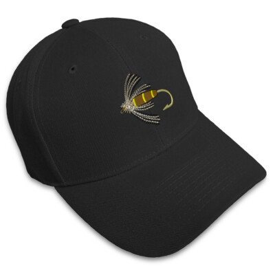 Baseball Cap Fishing Fly Embroidery Acrylic Dad Hats for Men & Women 1 Size