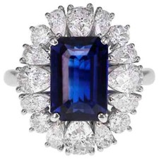 Amazing 7.80 CT Blue Sapphire White CZ Women's Wedding Solitaire Ring