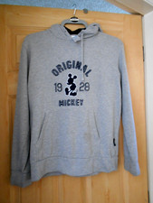 Disney Mickey Mouse Womens Hooded Sweatshirt Small Grey in Good Condition