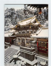 Postcard A snow-covered landscape of the Yomeimon Gate, Nikko, Japan