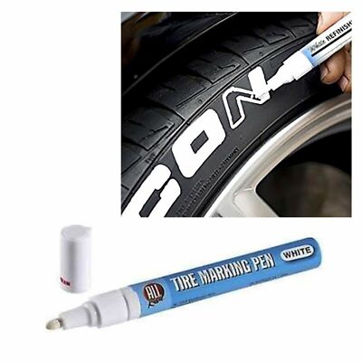 1x Autoreifen Reifen WEISS Lackstift Permanent Ölbasis Marker Markierung Wasserdicht