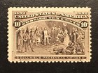 1893 US STAMP # 237 10 CENT " COLUMBUS PRESENTING NATIVES " MNH OG CV ~ $180.00 — photo 2