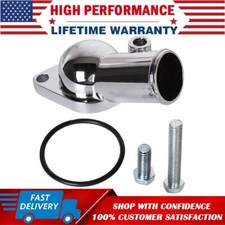 Chrome Water Neck Thermostat Housing Outlet 45 Degree For Chevy 350-454 Sbc Bbc