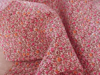 Coupon De Tissu Liberty Imprimé Petites Fleurs Multicolores - 72 X 56 Cm, Coton, Neuf