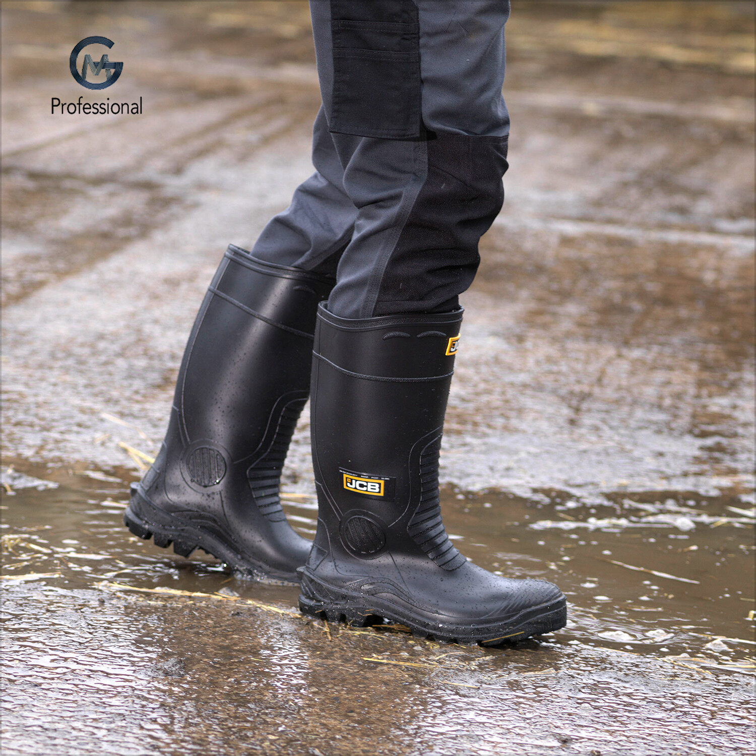 JCB Waterproof Mens Wellington Safety NonSlip Steel Toe Cap Work Boots
