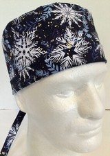 Christmas Snowflake Lined Medical Skull Scrub Cap Surgery Hat