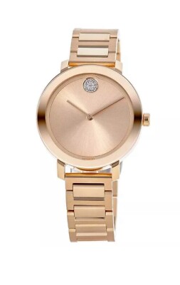 Brand New Movado Bold Women s Evolution Rose Gold Dial Watch 3600824