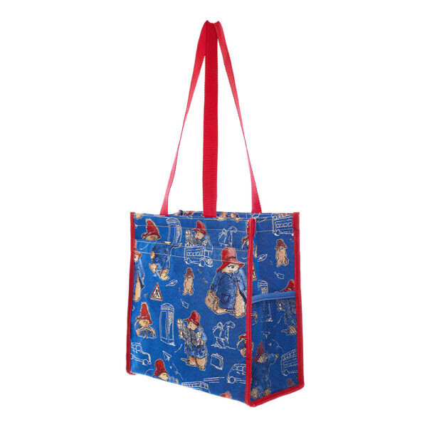 Signare Paddington Bear Tapestry Large Shopper Tote Shoulder Grab Bag Blue Red