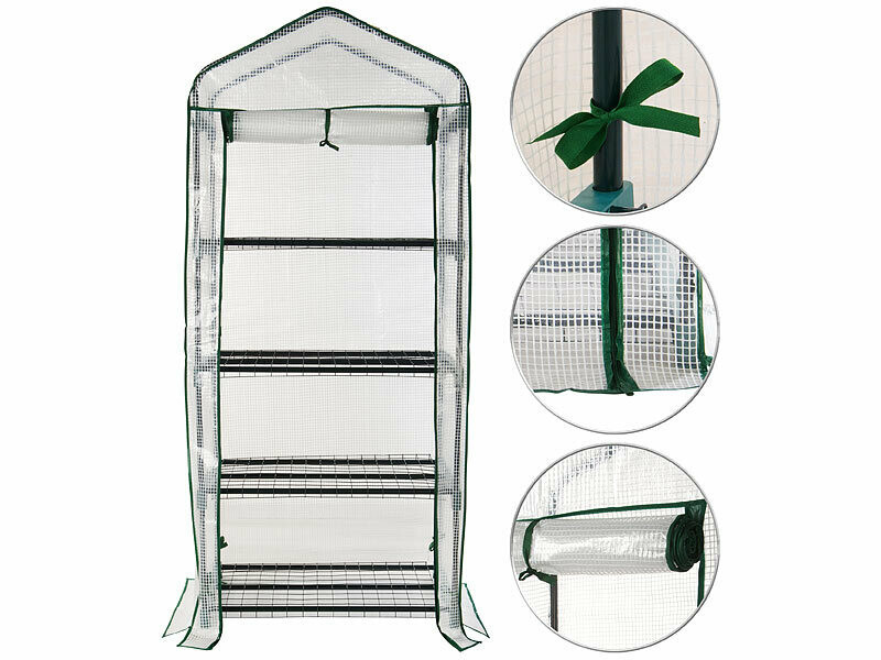 Serre en film 4 étages avec porte enroulable pour hivernage