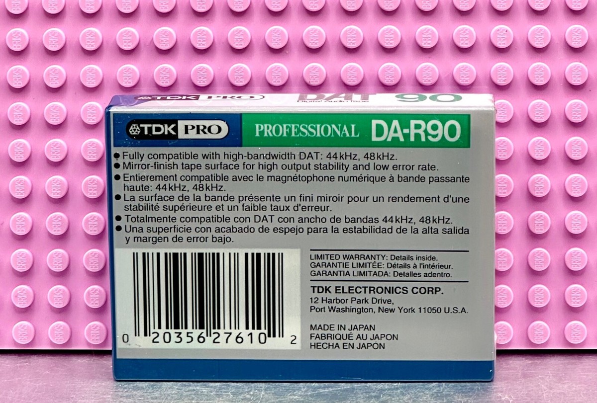 CINTAS DAT Modelo TDK DA-RXG de 180 Minutos