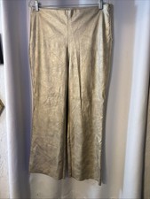 CECE NWT L 89. Soft Pleather Pants Metallic Soft Gold Faux Leather