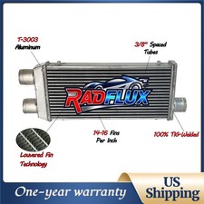 Aluminum Intercooler 2-in 1-out 32 X 12 X 3 Front Mount Universal Twin Turbo