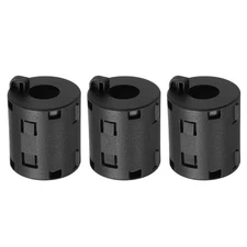 3 Pcs Ferrite Filter Ring Core Cable Clip ID 13mm with Ears, Black