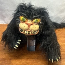 Vintage 2001 Paper Magic Group Scary Black Cat Halloween Pose-able Furry Rubber