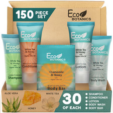 Travel Size Hotel Toiletry Set 150 Count 0.85 Oz Bottles Guest Amenities for Vac