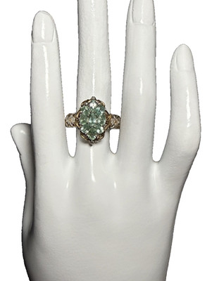 Michael Valitutti 925 Sterling Silver Two Tone Green Amethyst Cluster Ring J-9P