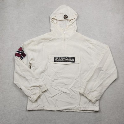Napapijri Expedition Jacke Herren Übergang Regen Gr. L Weiß Vintage Wind Antarti
