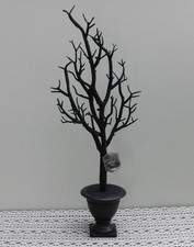 20" SPOOKY HAUNTED TREE BLACK GLITTER HALLOWEEN DECORATION WITH BASE