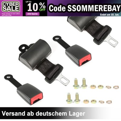 2x 2 Punkt Beckengurt Sicherheitsgurt E4 Automatik Stapler Baumaschiene PKW BUS