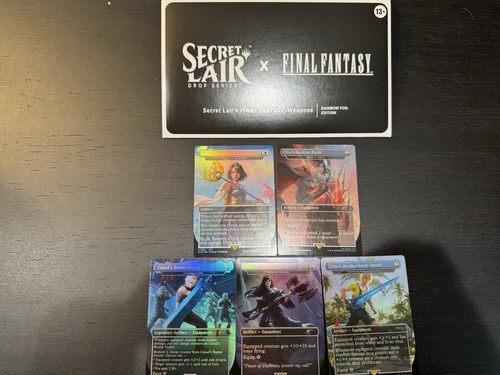 Mtg Final Fantasy Secret Lair Rainbow Foil Set - Weapons, Grimoire, Game Over