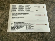 1999 12.7 Detroit Diesel Series 60 Engine Sticker For Offroad Use Only