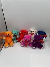 Nanco Teddy Bears Lot Of 7 Jointed Moveable 5" Miniature Stuffed Toy Gift Preown