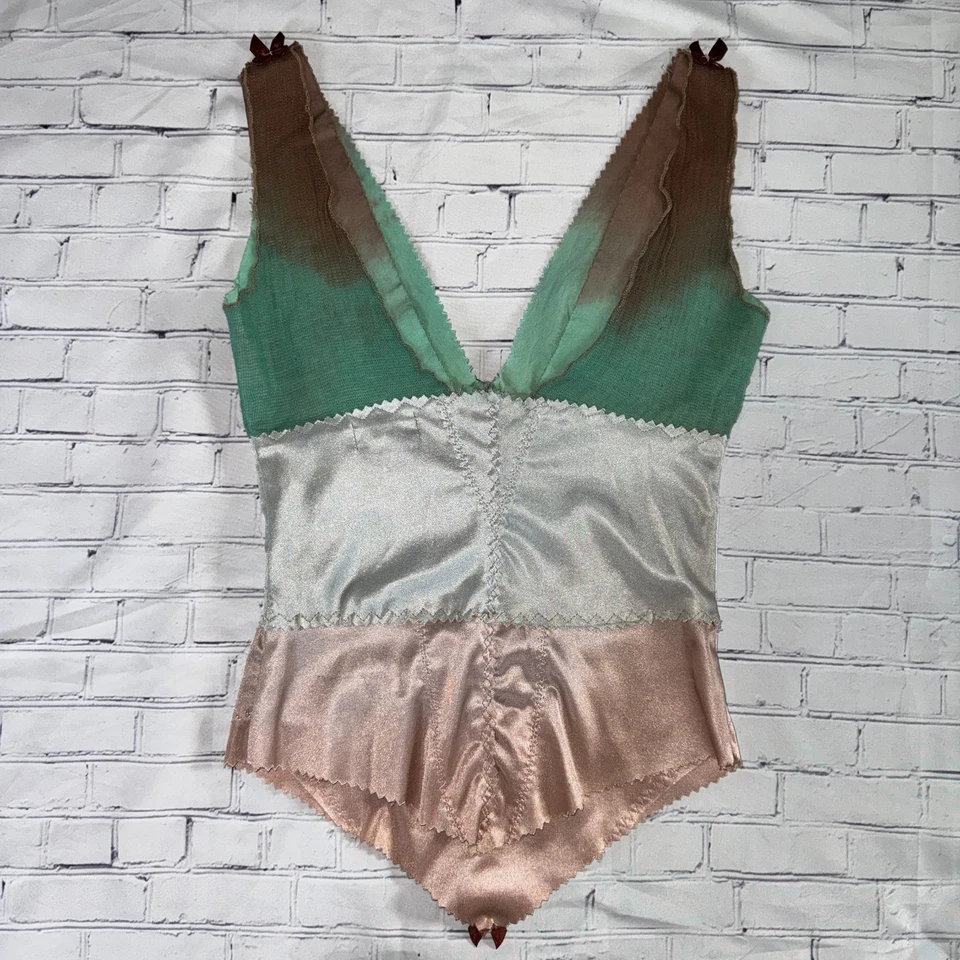 Y2K vtg CIGANA Regency Girdle CORSET Top OOAK Upcycled PAULA ABDUL Tie-Dyed S XS - Image 3 of 4