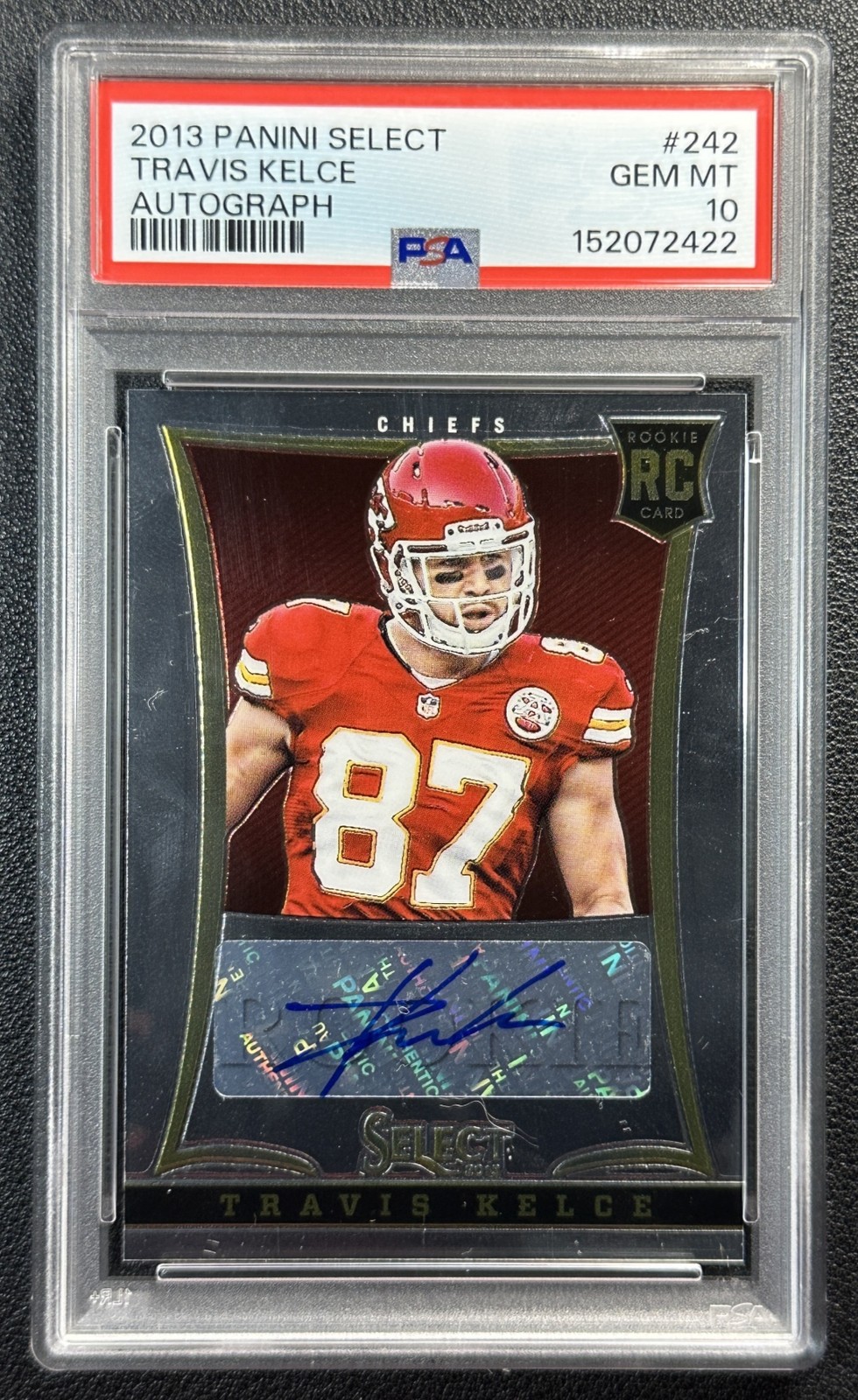 Travis Kelce Panini Select #242 Autograph