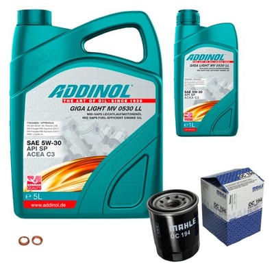 MAHLE Inspektionspaket 6L ADDINOL GIGA LIGHT MV 5W-30 für Nissan Maxima/Maxima