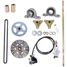 740mm Rear Live Axle Kit w/ Brake Assembly  Chain for Go Kart ATV Quads