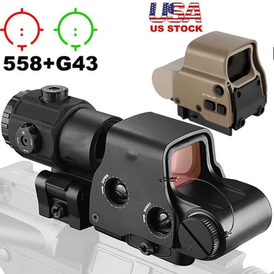 GOCKOUTSPORT For G43 3X Sight Magnifier With 20mm QD Mount XPS3-2 558 Tactical Red Green Dot