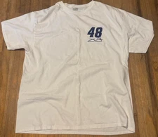 Jimmie Johnson #48 Nascar Hendrick Motorsport Lowes White 2 Sided Shirt  Large