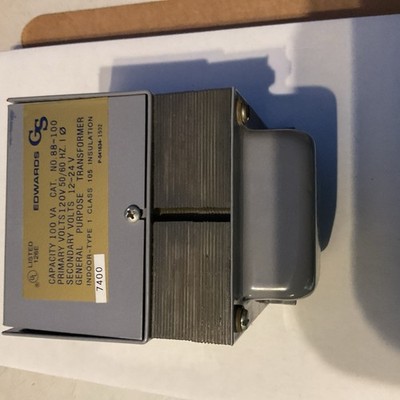 Edwards Transformer 88-100 120VAC-24/12VAC 100/50VA Signaling Unit