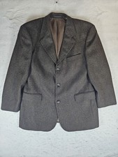 Hugo Boss Loro Piana Italy Wool Cashmere Brown Houndstooth Blazer Men's Sz 44R
