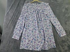 ModCloth Dress Womens Large Floral Long Sleeve Ruffle Shift Mini Cottage Pleated