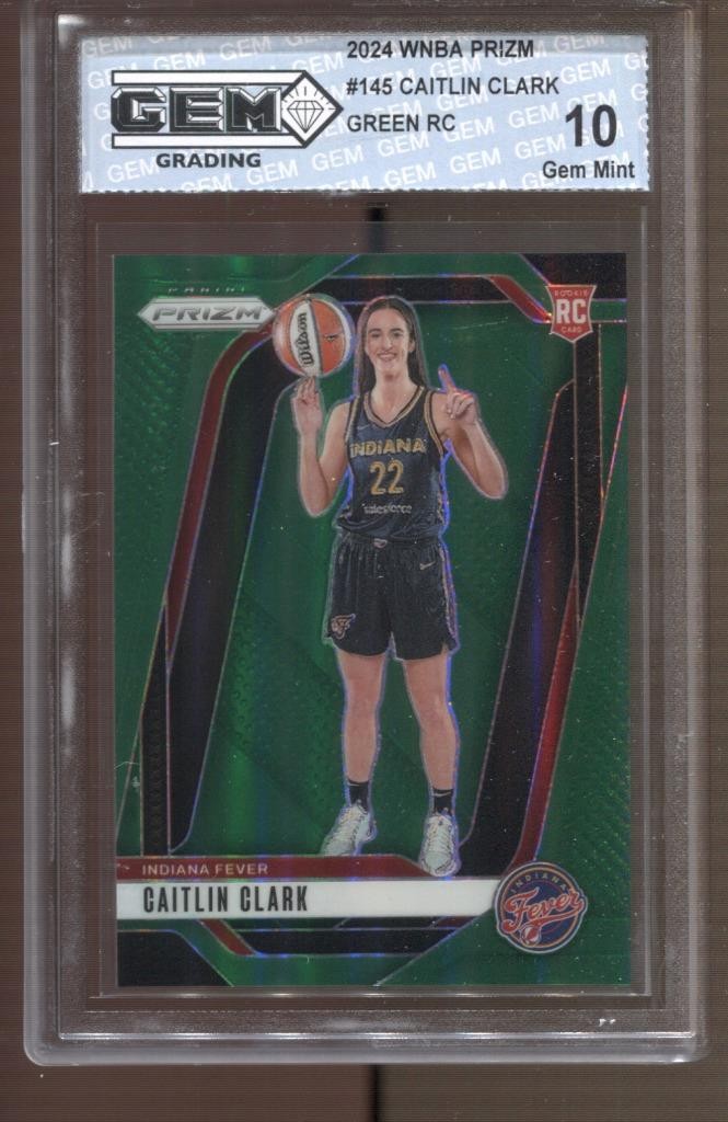 2024 Caitlin Clark WNBA Prizm Green #145 Gem Mint 10 RC Rookie Indiana Fever