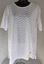 Multiples  Womens Shirt Top Blouse Size M Medium Short Sleeve Round Neck