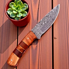 Custom HandMade Forged Damascus Steel Hunting Survival Knife UU 34