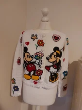 Vintage Disney Michael Simon Mickey & Minnie Valentines cardigan sweater (S)