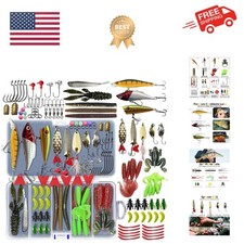 Fishing Lures Kit Set, Baits Tackle Including Crankbaits, Topwater Lures, Spi...