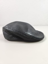 Harley-Davidson Leather Flat Cap Vintage USA Made Genuine Script Cabbie Sz S/M